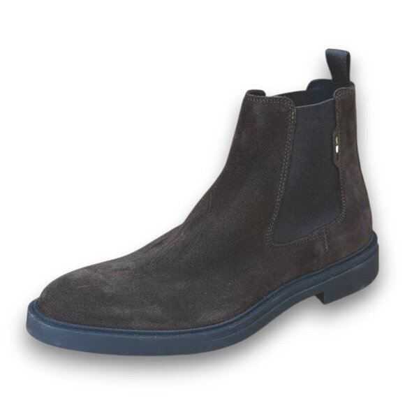 BOSS Calev Chelsea Boots Men's Dark Brown Suede US 9 (UK 8 EU 42) MSRP $230 - Picture 1 of 5